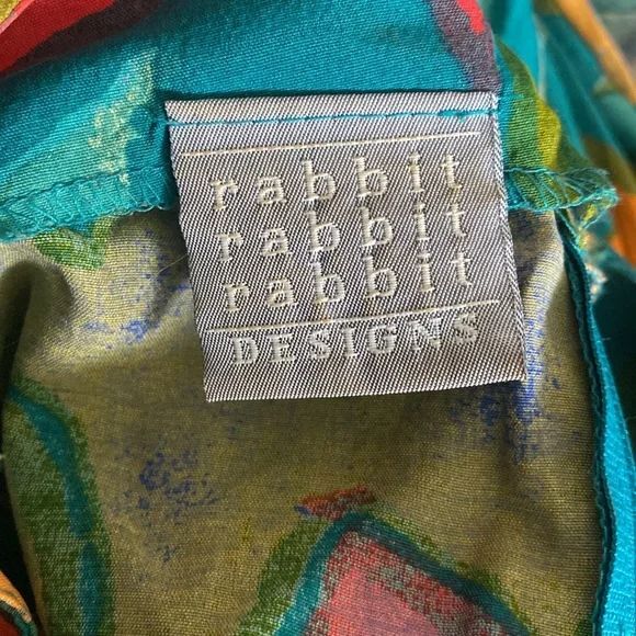 Vintage Rabbit Designs Womens Rayon Dress Sz 10 Mod Print Sleeveless - Picture 5 of 7